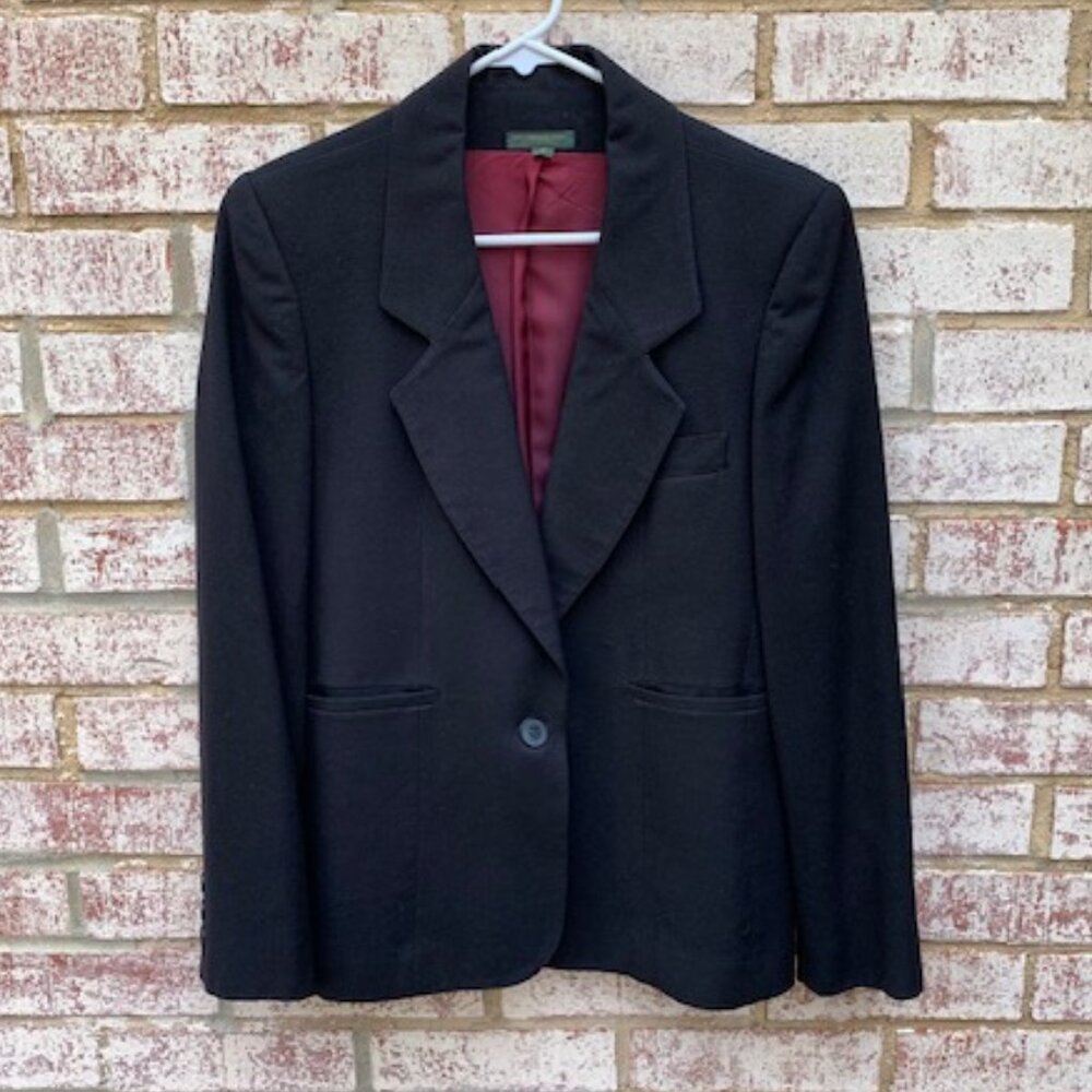 Vintage 100% virgin wool black blazer size 4
